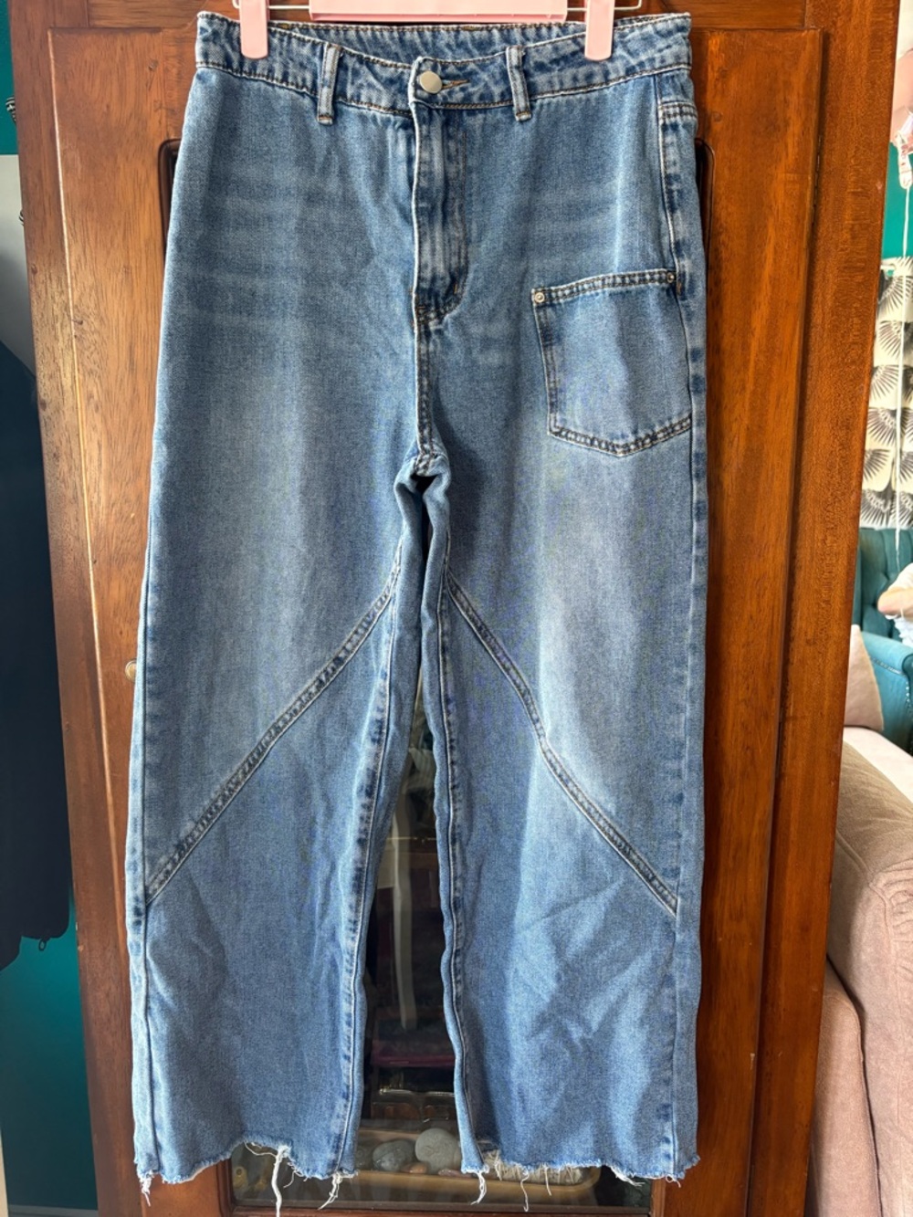 Relaxed-Fit Denim Jeans in Light Blue Wash